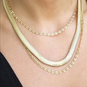 NWOT ❤️ ETTIKA SUPREME MIXED CHAIN 18K GOLD PLATED LAYERED NECKLACE